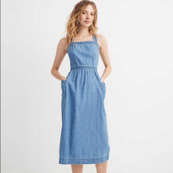 madewell denim apron dress